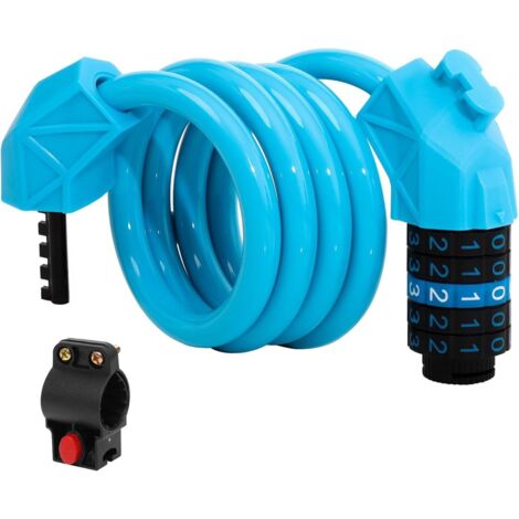 Antivol de vélo - Chaîne antivol - 1,1 m x 11 mm - Cadenas à combinaison - Câble antivol - Antivol à code 5 chiffres - Support inclus-AquaForge