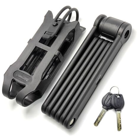 Antivol de vélo pliable avec support, cadenas à charnière, acier trempé, avec