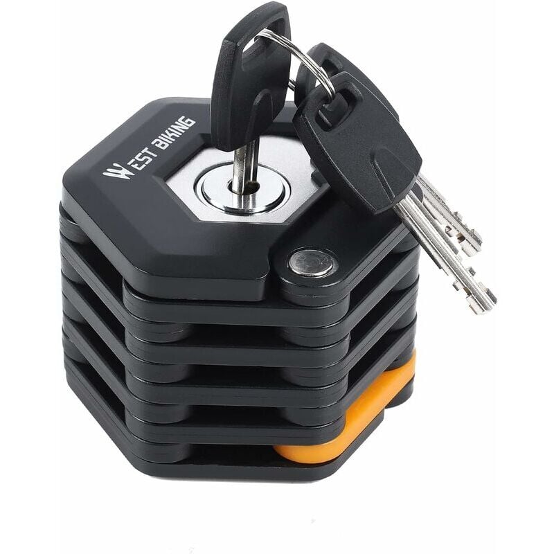 Antivol de vélo pliant, antivol de chaîne de vélo, acier allié robuste, antivol de vélo pliable avec support de montage, sécurité antivol renforcée,