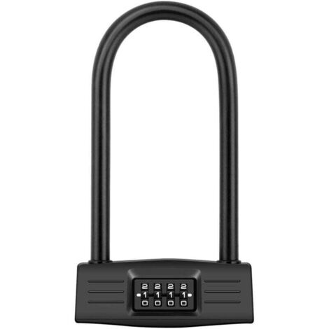 Antivol de vélo U, Serrure de vélo, Cadenas de Vélo,Combinaison de Scooter Robuste Motos de Passe Verrouillage,Serrure de Porte