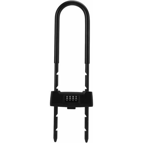Antivol en U pour vélo à longue poignée, cadenas à combinaison réglable à 4 chiffres pour roues de vélo de moto à porte en verre prolongée