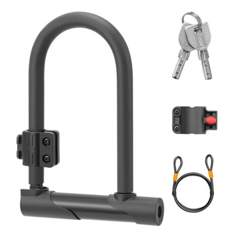 Antivol en U pour vélo avec câble, support et anneau de verrouillage MCBOSON