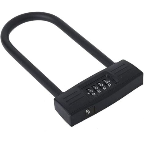 Antivol En U Robuste, Cadenas à Combinaison De 4 Chiffres Avec Mot De Passe Pour Vélo, Cadenas En U à Combinaison De Vélo, Cadenas En U Pour Vélo Pour La Maison, L'école, Les Voyages