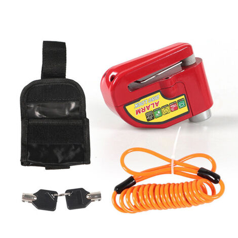 Antivol Moto Bloque Disque Moto avec Alarme,110dB Bloc Disque Moto pour Motos, Vélos et Scooters (Deluxe Pack Red)