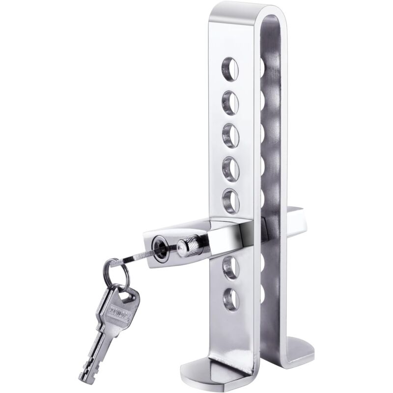 Antivol Pédale de Voiture, Acier Inoxydable 8 Trous Serrure en Embrayage Frein Sécurité Car Brake Pedal Lock avec 3 Clés