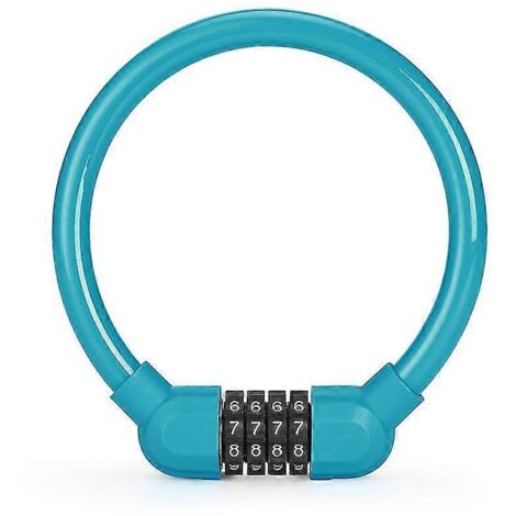 Antivol portable à combinaison 4 chiffres pour vélo, code antivol anti-explosion, équipement VTT ultra-léger, bleu Jskee (LGL)-AquaForge