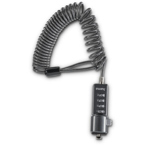 ANTIVOL POUR PC PORTABLE ''PORTABLE'', CADENAS À COMBINAISON À 4 CHIFFRES, AC HAMA