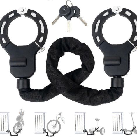 Antivol pour trottinette électrique, type menottes avec clé, avec manchon en caoutchouc, haute sécurité, 90 cm, idéal pour trottinettes électriques et vélos.-AquaForge