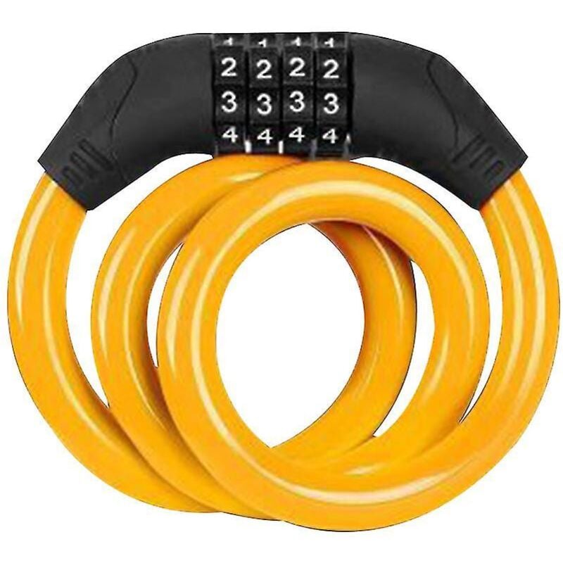 Antivol pour vélo de montagne, antivol pour vélo, mot de passe à quatre chiffres, antivol pour vélo de montagne, fil de couleur, sécurité antivol