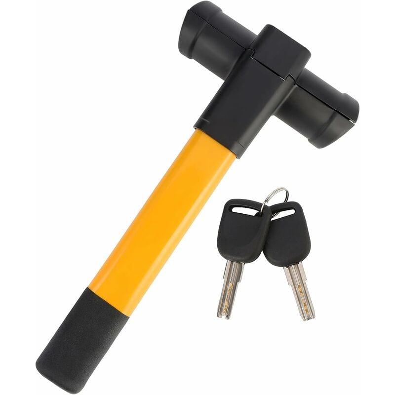 Ersandy - Antivol rétractable pour volant de voiture, barre en t robuste, pince de volant universelle avec 2 clés pour voitures, remorques,