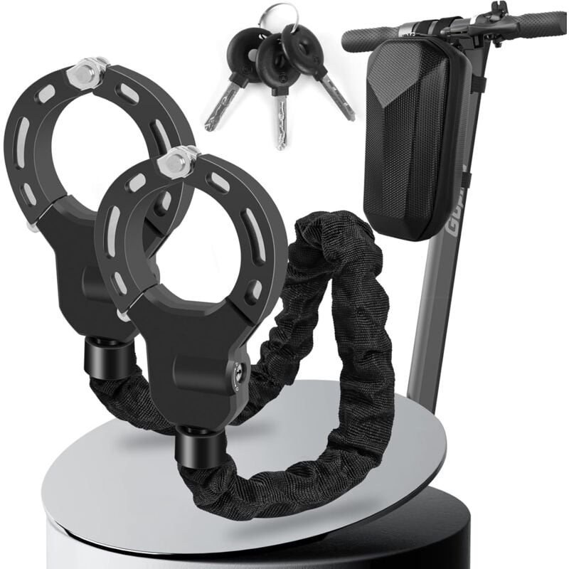 Antivol Trotinette Electrique, Cadenas Trotinette Electrique Robuste, 36.6 inch Chaînes Antivols Velo avec Sac de Rangement étanche Antivol Chaine