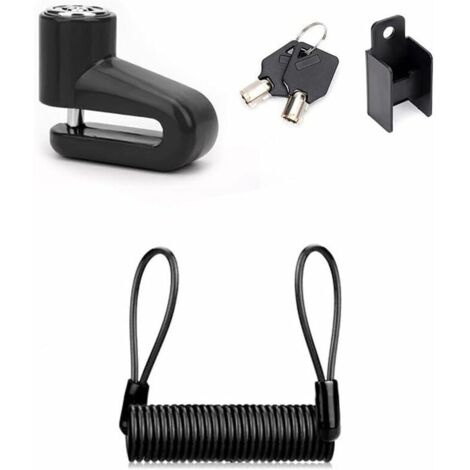 Antivol Trotinette Electrique,Antivol de Frein à Disque Antivol en Fil Acier avec 1.2M Rappel de Corde Verrou de Scooter