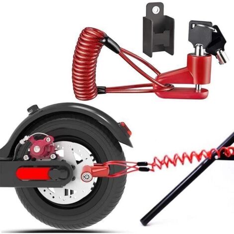 Antivol Trottinette électrique, Scooter Électrique Anti-Vol De Fil d\'acier Antivol Disque Freins