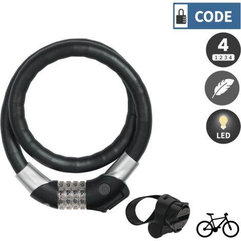 Antivol velo abus a code lumineux Raydo Pro 1460/85 + support