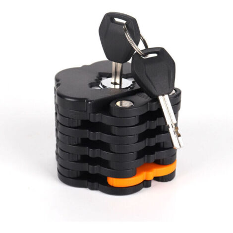 Antivol Velo Antivol Pliable pour Vélo. Haut Niveau de Sécurité. 83cm. Avec Support et 2 Clés. Serrure E Scooter pour Electrique Moto Bicycle Vélo Montagn. VTT. Vélo de Route. BMX/VTT (Noir)