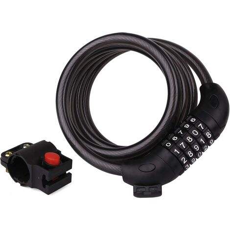 Antivol Velo Cable CâBle SéCurité VéLo Cadenas Velo Electrique 5 Chiffres Code Combinaison Bike Lock Antivol Chaine Moto, Diamètre 12mm