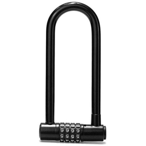 Antivol Velo Code à 4 Chiffres - 18 cm avec Longue Anse - Antivol Vélo Étanche avec Code Réinitialisable - Antivol Trotinette Electrique, Portails, VTT, Sport, École, Hangar et Casiers