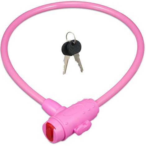 Câble antivol Probock - Pour vélo d'enfant - Roue en rose - Avec cadenas à  combinaison - Dimensions de 10 x 650 mm - Édition 2018