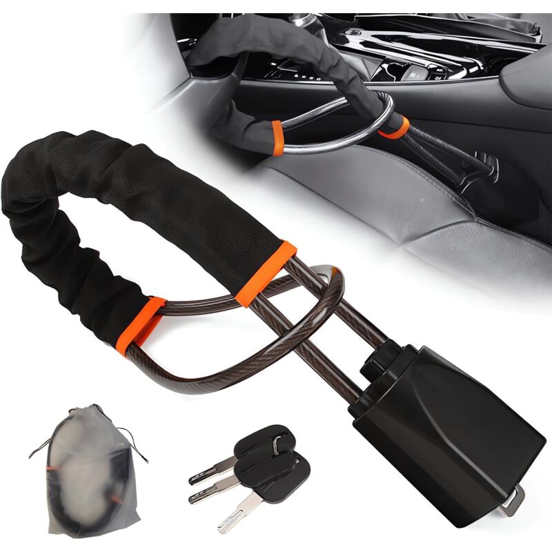 Antivol Voiture, Canne Antivol Voiture Volant, Bloque Volant Voiture D'une Longueur Maximale de 45 cm, Bloque Volant en ABS, Antivol Voiture Fit Most
