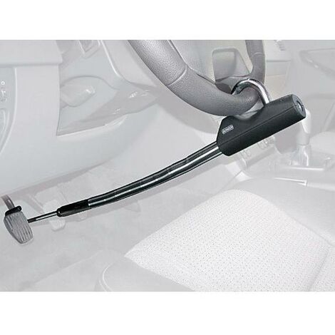 Antivol voiture canne articulée volant pédale – Blindage au carbone anti-sciage – Serrure anti-perçage avec 3 clés – Adaptable à tous volants