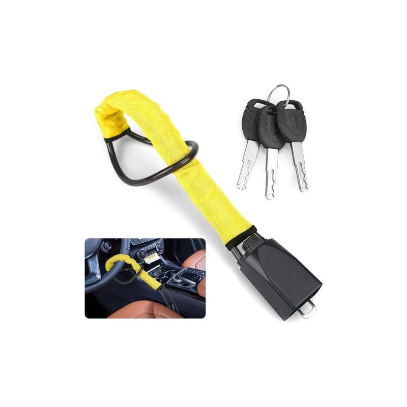 Lablanc - Antivol Voiture Volant - Canne Antivol Voiture Volant,Verrou de Volant de Voiture,Anti Vol Auto Sécurité,Verrouillage Universel Antivol du