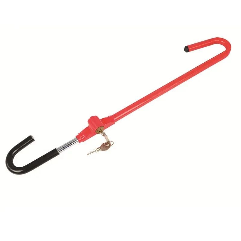 Antivol Voiture Volant Pédale, Canne Jaune Haute Visibilité, Verrouillage Sécurité en Acier, Crochet Réglable Plus Extensible, Barre Bloque Volant