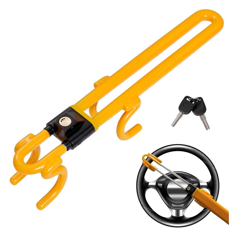 Yozhiqu - Antivol Voiture,Ajustement Universel Canne Antivol Voiture,Antivol Volant Voiture, Haute Visibilité crochet antivol, Robuste, pour La