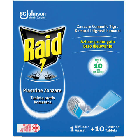 ANTIZANZARE ELETTRICO A PIASTRINE 'BASE' con 10 ricariche - RAID