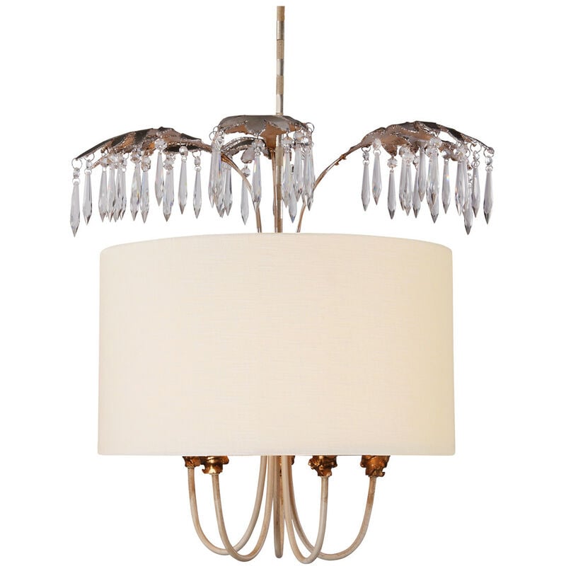 Antoinette - 5 Light Ceiling Pendant Cream, Gold, E14 - Elstead