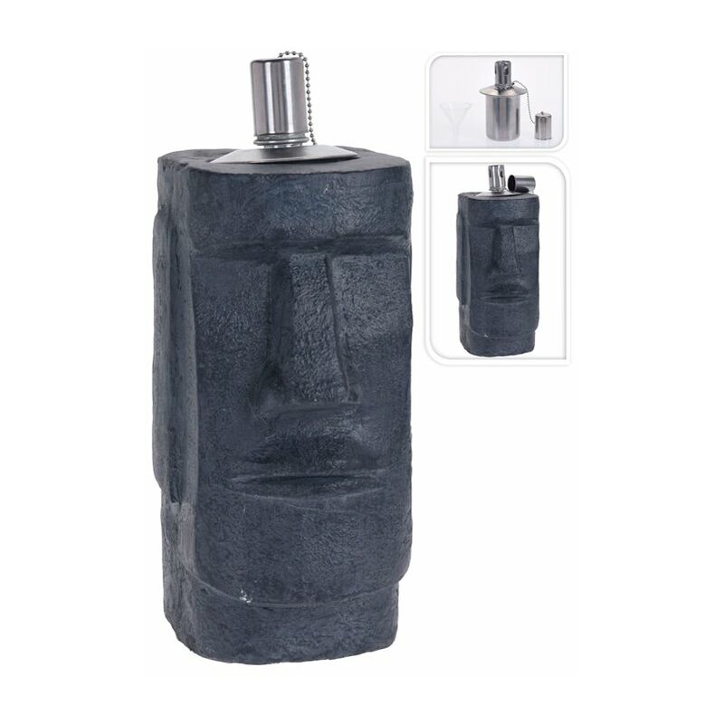 

Antorcha de aceite Moai negra 31cm