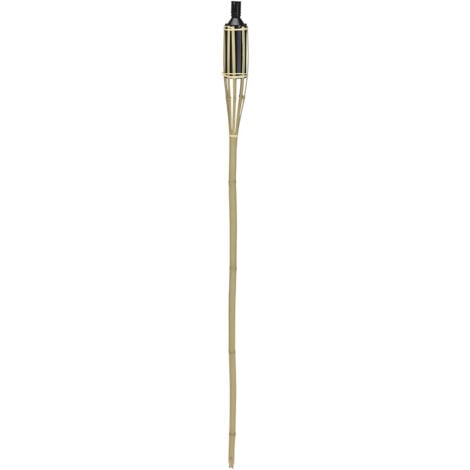 PROGARDEN antorcha caña natural 150 cm , Antorcha caña natural 150 cmFabricada en material naturalSoporte de queroseno de plásticoMadera de bambúMedidas: 7,5 x 7,5