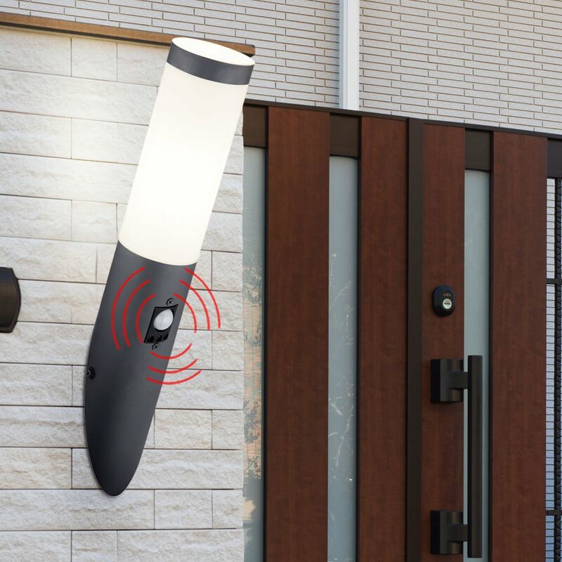 

Antorcha de pared lámpara de exterior detector de movimiento luz de fachada ANTRHAZIT en un juego que incluye fuente de luz LED