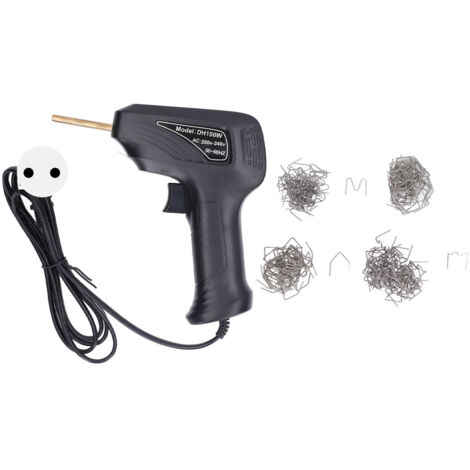 Antorcha de soldadura de plástico con grapa, grapadora de reparación de parachoques resistente y práctica, kit de pistola de soldadura de plástico, enchufe UE 200-240 V negro