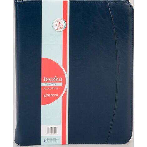 Antra - A4-Ordner mit Reißverschluss, Marineblau - Öko-Leder