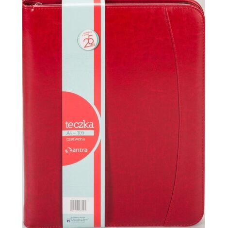 Antra - Chemise zippée A4 - rouge, éco-cuir