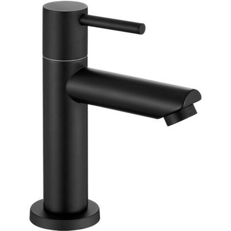 Anycee Max schwarze Waschtischarmatur Badarmatur nur für kaltes Wasser Einhebelmischer, Kaltwasserhahn