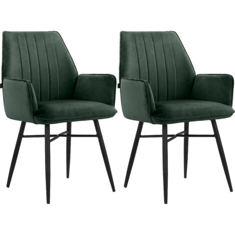 Anzo-Lot de 2 chaises de salle à manger vert foncé