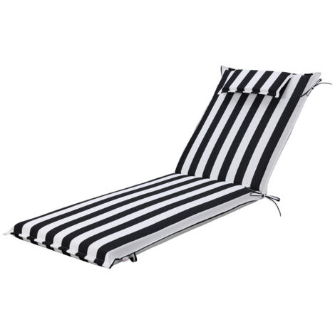 Aoodor Liegestuhlauflage, 63×200×8 cm, farbecht, Outdoor-Kissen mit Kopfstütze für Relaxsessel, Terrassenstuhl & Sonnenliege