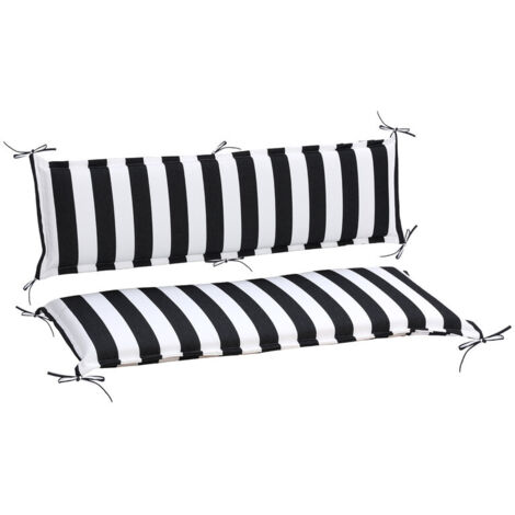 Aoodor Outdoor-Bankkissen mit Steppung, 108×45 cm, farbecht, 2-Sitzer mit Rückenlehne für Rasen- und Gartenbänke, Terrasse, Schaukel