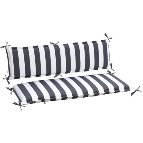 Aoodor Outdoor-Bankkissen mit Steppung, 108×45 cm, farbecht, 2-Sitzer mit Rückenlehne für Rasen- und Gartenbänke, Terrasse, Schaukel