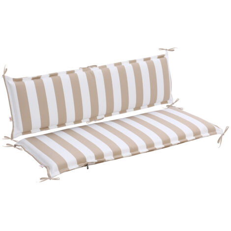 Aoodor Outdoor-Bankkissen mit Steppung, 108×45 cm, farbecht, 2-Sitzer mit Rückenlehne für Rasen- und Gartenbänke, Terrasse, Schaukel