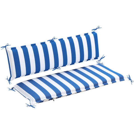 Aoodor Outdoor-Bankkissen mit Steppung, 108×45 cm, farbecht, 2-Sitzer mit Rückenlehne für Rasen- und Gartenbänke, Terrasse, Schaukel