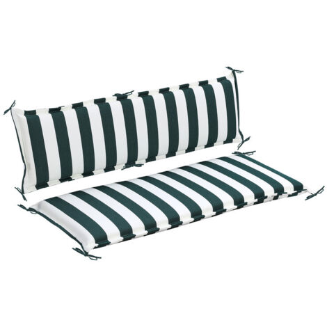 Aoodor Outdoor-Bankkissen mit Steppung, 108×45 cm, farbecht, 2-Sitzer mit Rückenlehne für Rasen- und Gartenbänke, Terrasse, Schaukel