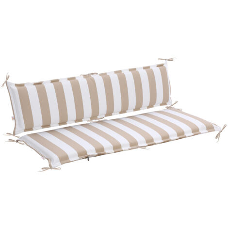 Aoodor Outdoor-Bankkissen mit Steppung, 150×45 cm, farbecht, 3-Sitzer mit Rückenlehne für Rasen- und Gartenbänke, Terrasse, Schaukel