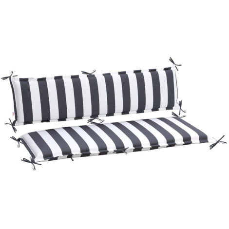 Aoodor Outdoor-Bankkissen mit Steppung, 150×45 cm, farbecht, 3-Sitzer mit Rückenlehne für Rasen- und Gartenbänke, Terrasse, Schaukel