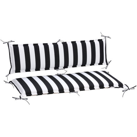Aoodor Outdoor-Bankkissen mit Steppung, 150×45 cm, farbecht, 3-Sitzer mit Rückenlehne für Rasen- und Gartenbänke, Terrasse, Schaukel