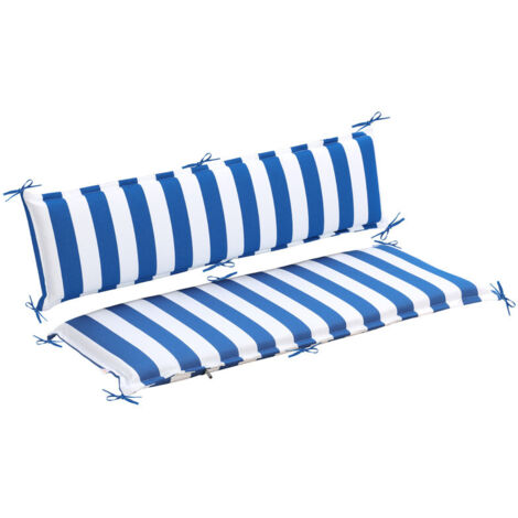 Aoodor Outdoor-Bankkissen mit Steppung, 150×45 cm, farbecht, 3-Sitzer mit Rückenlehne für Rasen- und Gartenbänke, Terrasse, Schaukel