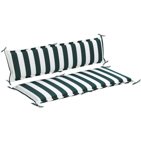 Aoodor Outdoor-Bankkissen mit Steppung, 150×45 cm, farbecht, 3-Sitzer mit Rückenlehne für Rasen- und Gartenbänke, Terrasse, Schaukel