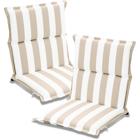 Aoodor Outdoor-Stuhlkissen, 2er-Set, farbecht, passend für Terrassen- und Essstühle, Garten- und Verandastühle, 100×50×6 cm