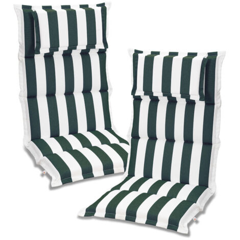 Aoodor Outdoor-Stuhlkissen mit hoher Rückenlehne und Steppung, 2er-Set, farbecht, für Schaukelstühle, Adirondack- und Essstühle